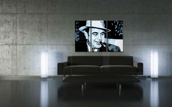 Ručne maľovaný POP Art obraz AL CAPONE 3 dielny  al_capone