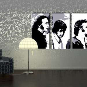 Ručne maľovaný POP Art obraz Beatles 4 dielny  bea5