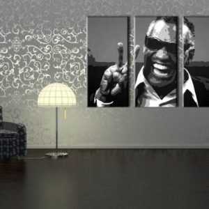 Ručne maľovaný POP Art obraz Ray Charles 3 dielny  rc